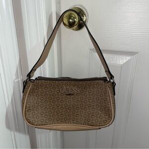 Guess Tan Monogram Shoulder Bag